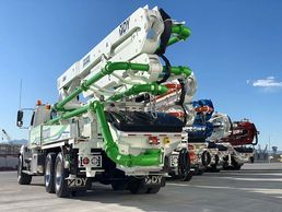 A green and white truck