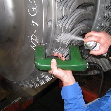 A person washing equipment