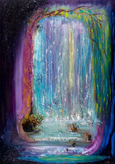 ≤tableau cascade universelle lumineuse et spirituelle by Coralys≤