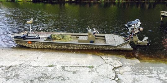 Stalker Boat in the water.