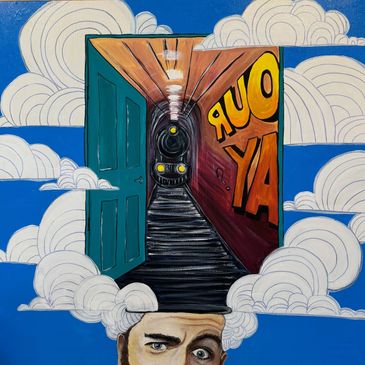 A scenic view of mountains under a clear blue sky with green valleys and a winding river.