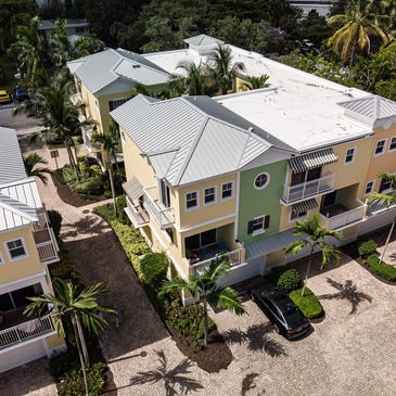 Aerial view of modern house on the display