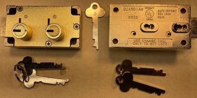 Guardian #6832 safe deposit locks are made in both left and right hand models.  This lock is double 