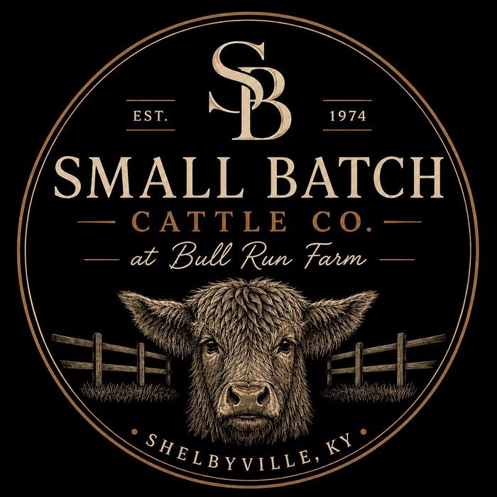 Logo for Small Batch Cattle Co. established in 1974.