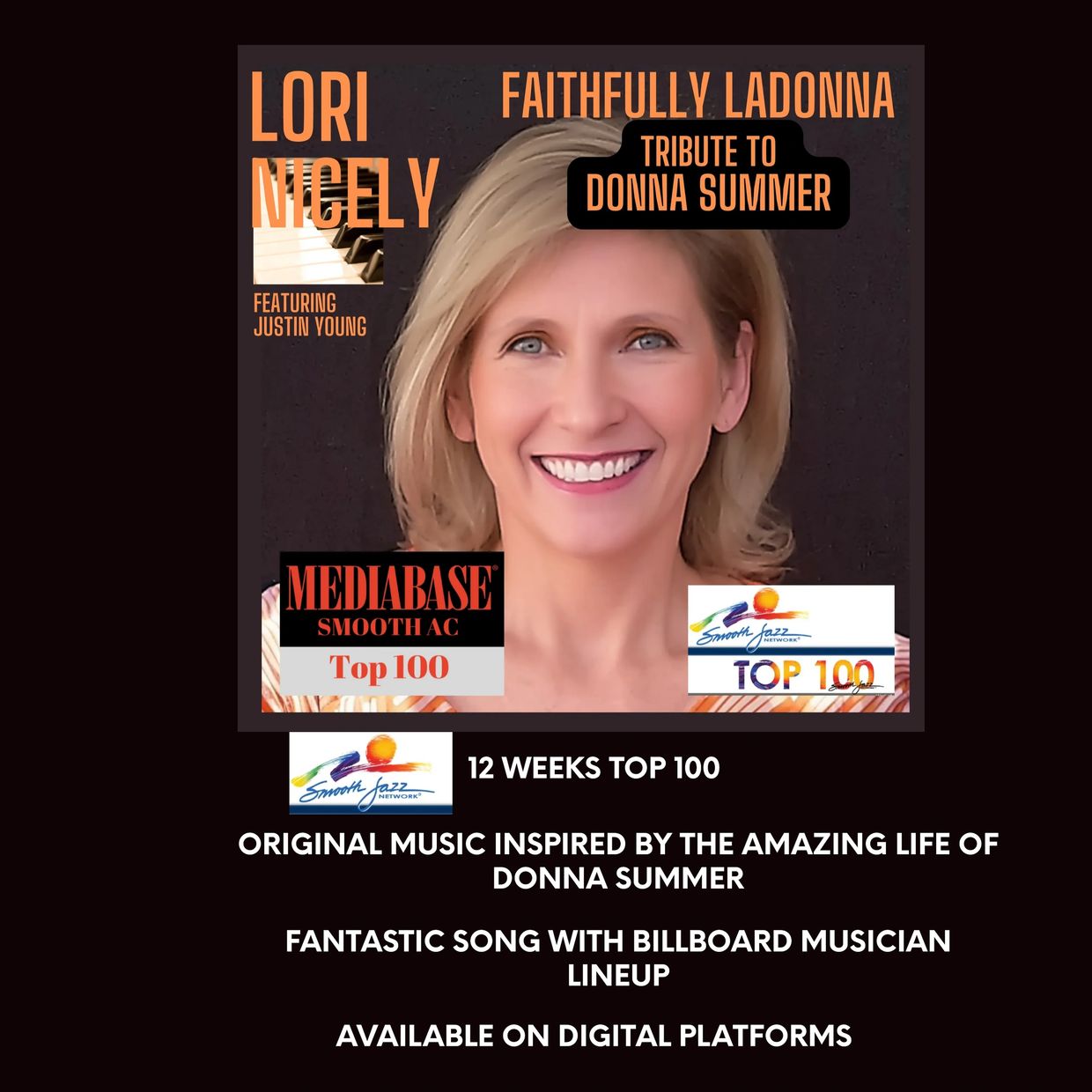 Lori Nicely album cover for "Faithfully LaDonna: Tribute to Donna Summer"