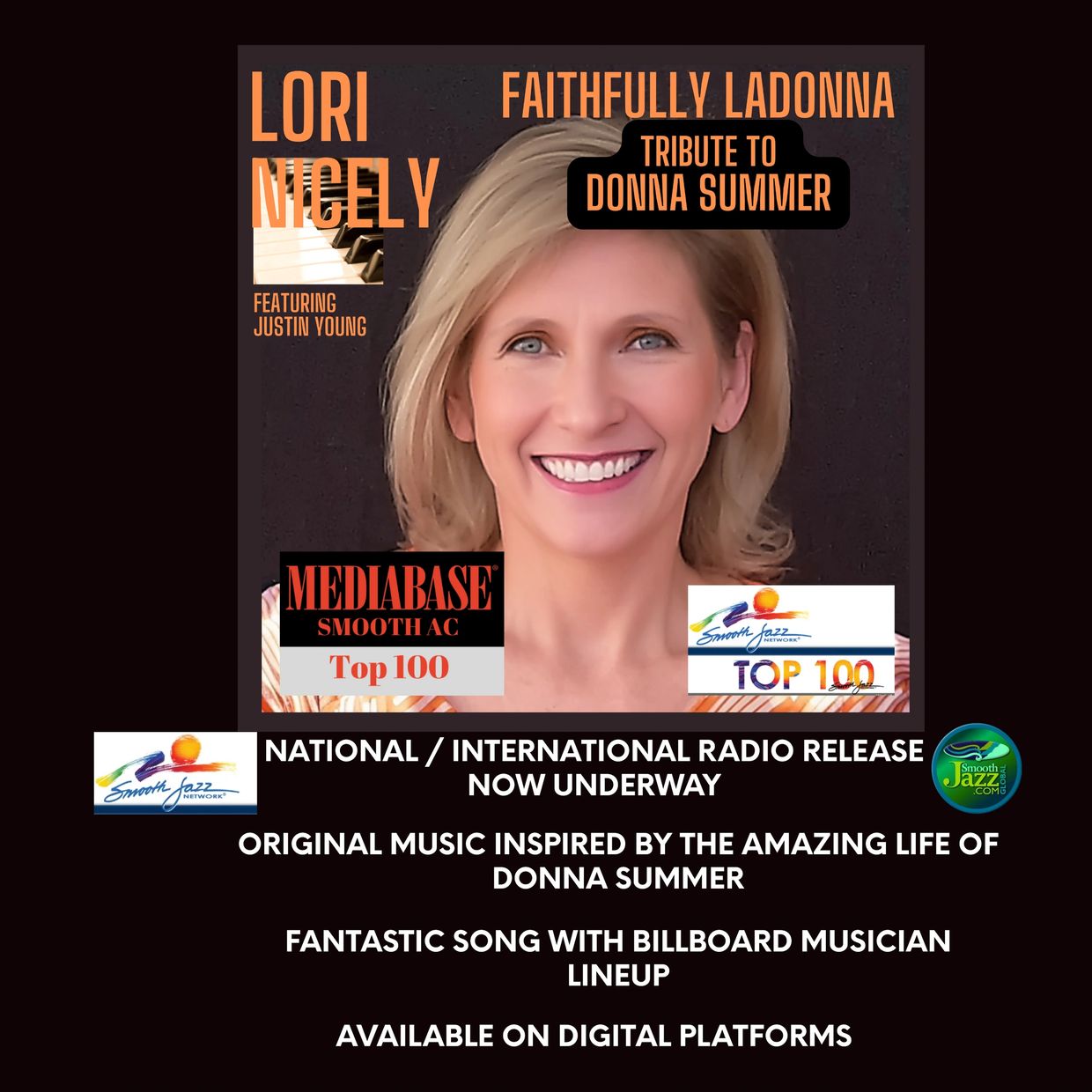 Lori Nicely album cover for "Faithfully LaDonna: Tribute to Donna Summer"