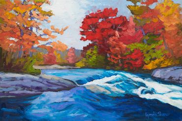 Whiskey Rapids, 20"hx30"w,  Oil on canvas. Algonquin Park, unframed $760. Available at Studio 87 in 