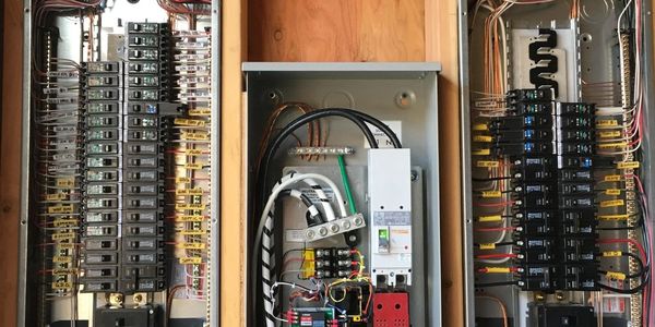 electrical boards of a new residential construction