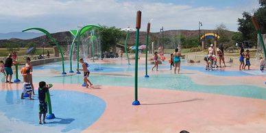 Camping with YMCA Adventure Princesses at Lake Skinner in Temecula, CA.  Splash Park for the kids