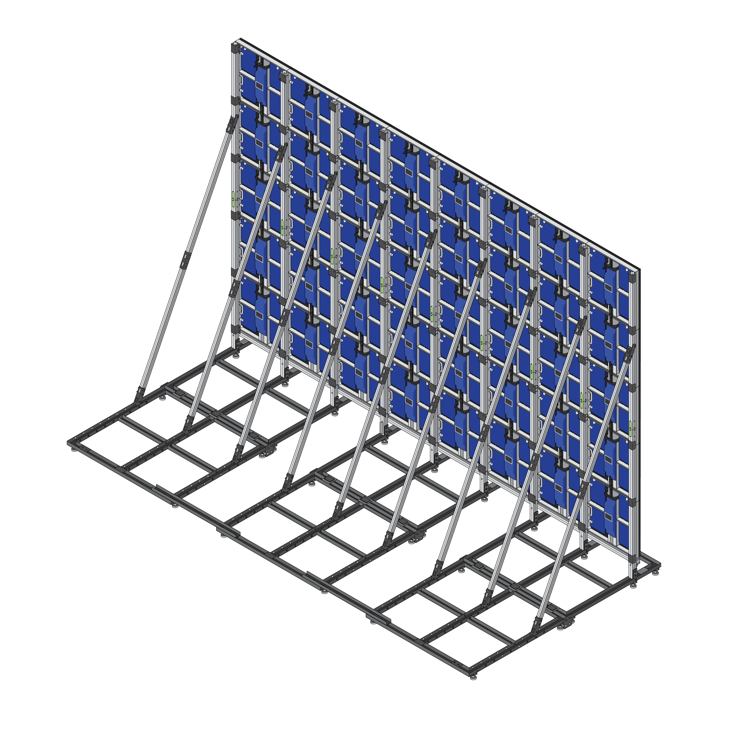 Technical illustration of the back of an LED wall