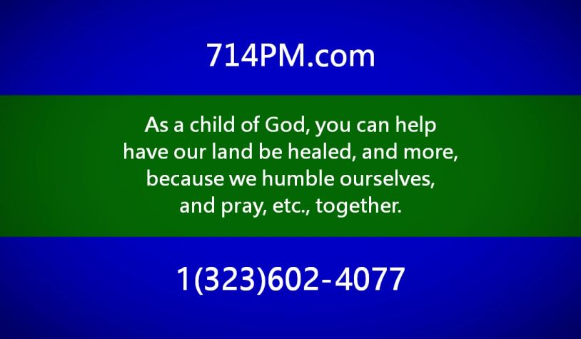 Message about healing and prayer with contact information.