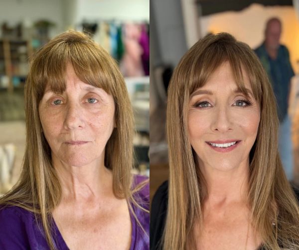 Before and after bridal makeup in Roseville, CA