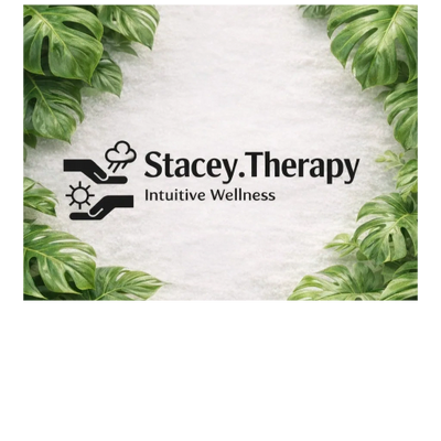 Logo for Stacey.Therapy promoting intuitive wellness with nature-themed design.