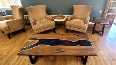 Custom Live Edge Black Walnut Coffee Table