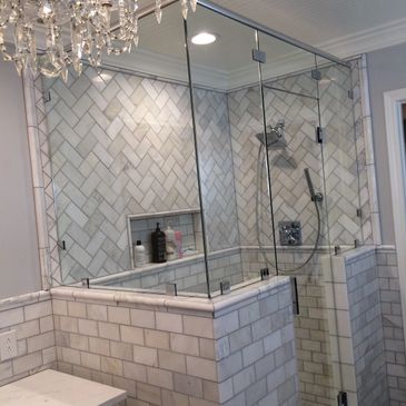 Combination Tile and Glass Enclosure