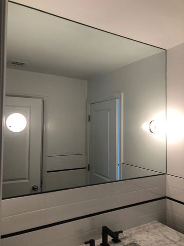 Custom bathroom mirror installation, NJ