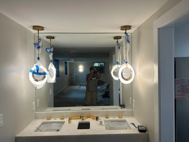 Bathroom mirror installation, NJ