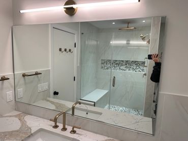 Bathroom mirror installation, NJ