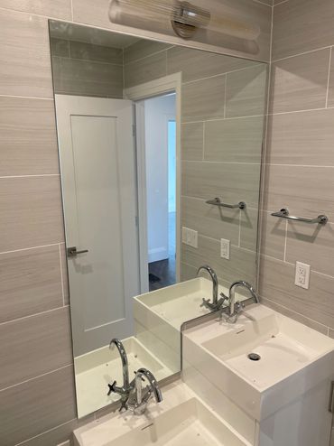 Bathroom mirror installation, NJ