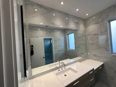 Bathroom mirror installation, NJ