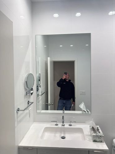 Bathroom mirror installation, NJ