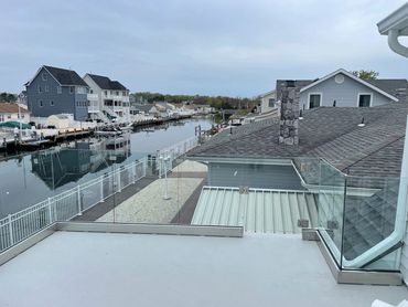 Custom glass railing install, NJ