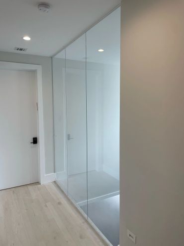 Interior glass railing install, NJ
