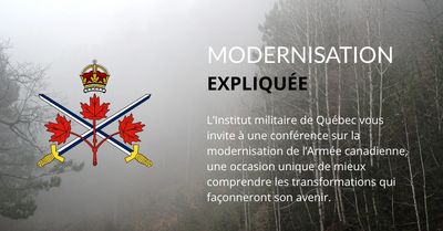 Annonce d'une conférence sur la modernisation de l'Armée canadienne.
