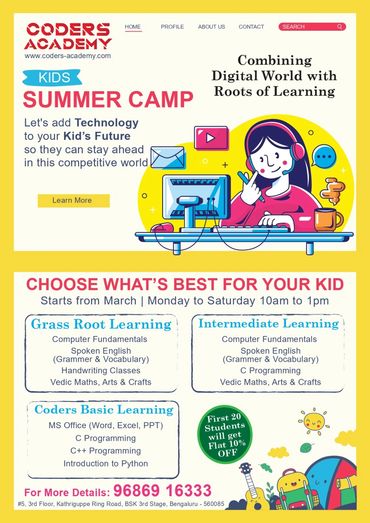 Summer Camp 2025 for School Students at Coders Academy
