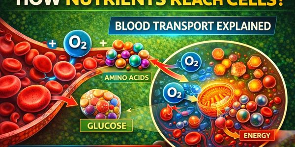 How Oxygen, Glucose & Amino Acids Reach Cells Through Blood   |Transportation in Humans | Class 10
