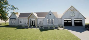 3D render of Modern farmhouse 