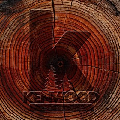Kenwood Tree Service official brand emblem engraved on natural wood tree rings in New Jersey