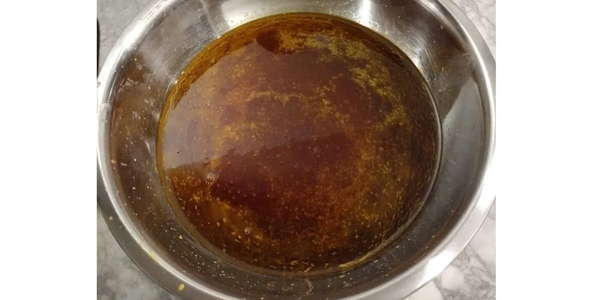 Our first batch of homemade beeswax.