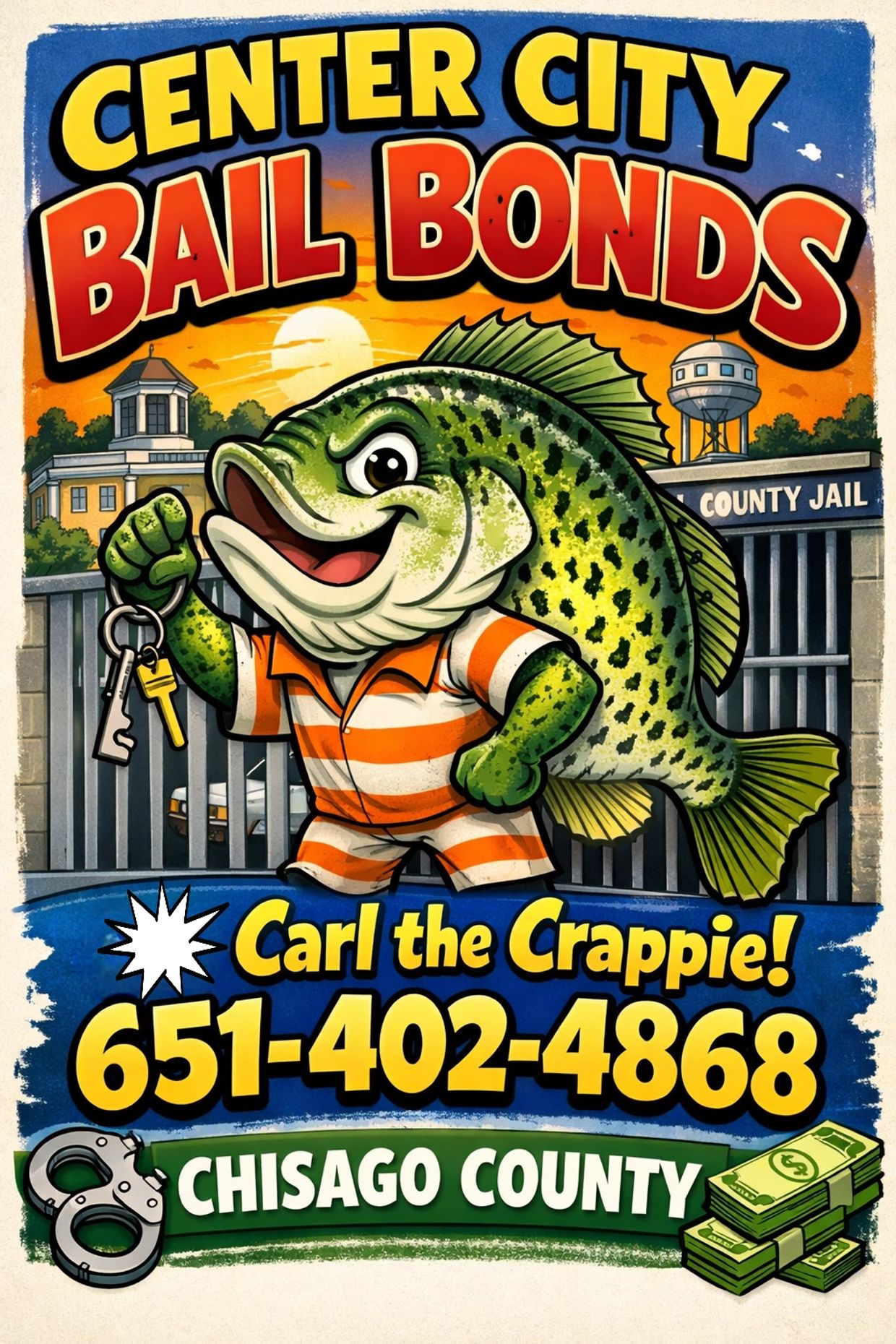 chisago county bail bonds
center city bail bonds
carl the crappie
a-affordable bail bonds