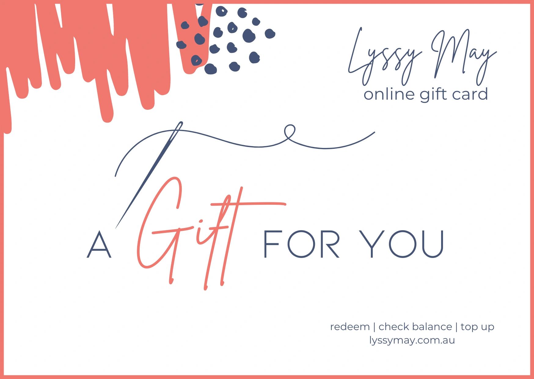 lyssymay online gift card