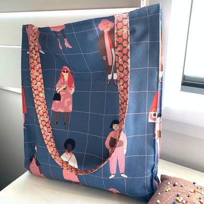 Handmade fabric tote bag 