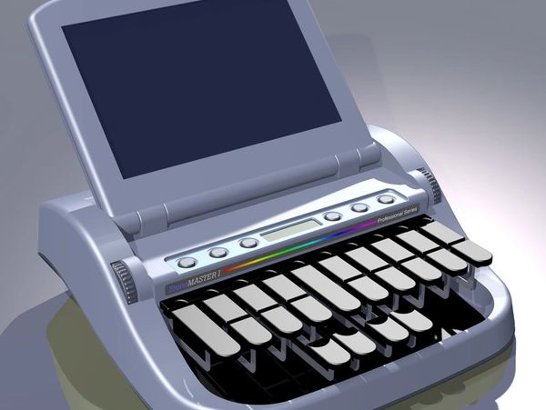 steno machine
stenographer
typing
keyboard