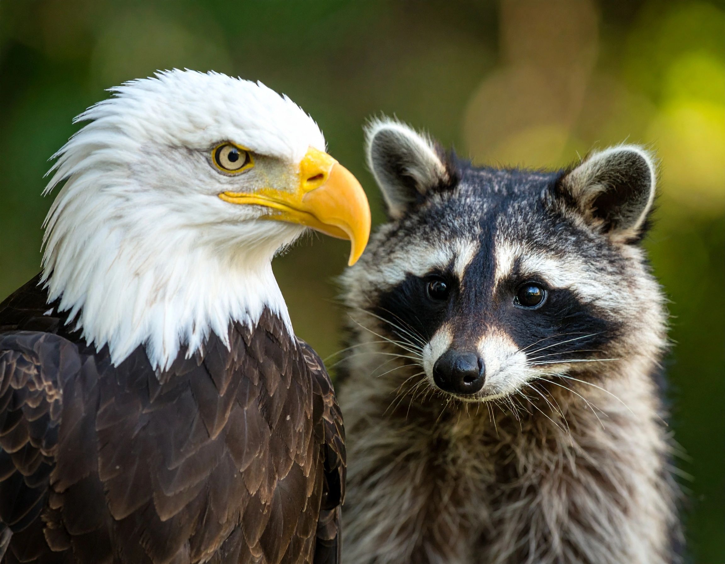 Bold Racoon Raccoon & Juvenile Bald Eagle: Lessons for Our Spiritual Journey