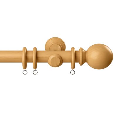 Made to measure wooden curtain pole. 