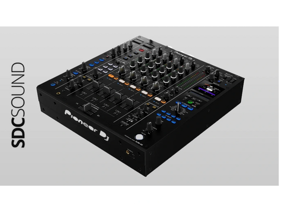 Professional 4-channel digital DJ mixer with premium 32-bit/96 kHz audio quality, 