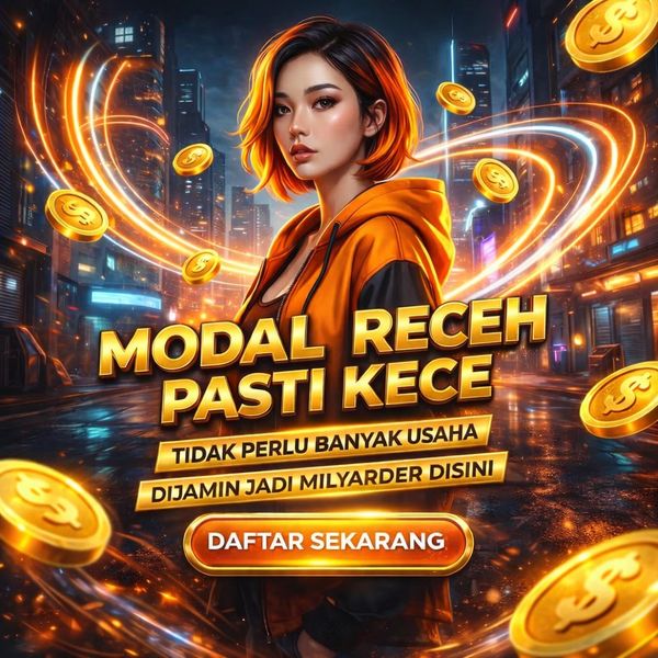 Young woman in orange hoodie with glowing coins and city lights, promoting easy wealth.