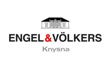 Engel &amp; Völkers Knysna real estate logo with a house illustration.