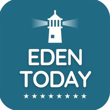 Logo of Eden Today featuring a lighthouse and stars.