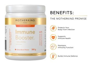 Motherkind Immune Booster supports and maintains immune health with vitamins and minerals.
