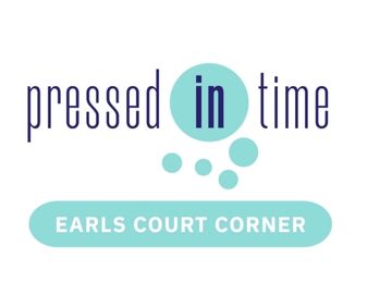 Logo for Pressed In Time at Earls Court Corner.