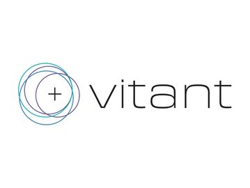 Vitant logo with circular design and plus symbol.