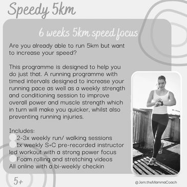 6-week 5km running speed training program with strength and conditioning.