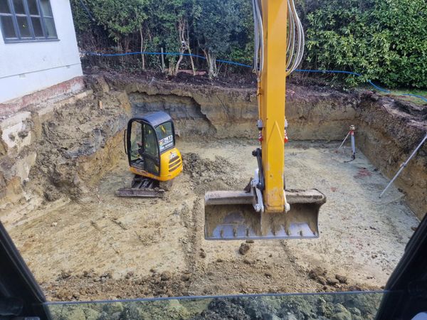 3 metre excavation for sunken garage foundation.