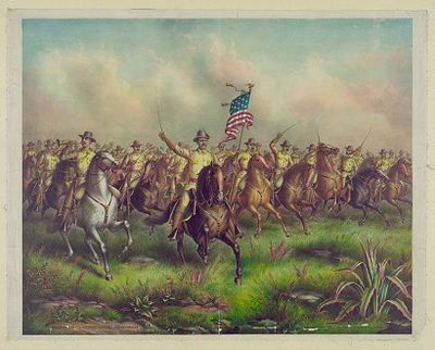 Painting of Col. Roosevelt and the Rough Riders