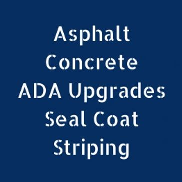 List of paving services including asphalt and ADA upgrades.